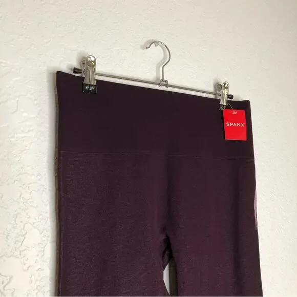 Spanx Jammy Plum maroon pink track stripe seamless leggings size Small NWT - Picture 8 of 15